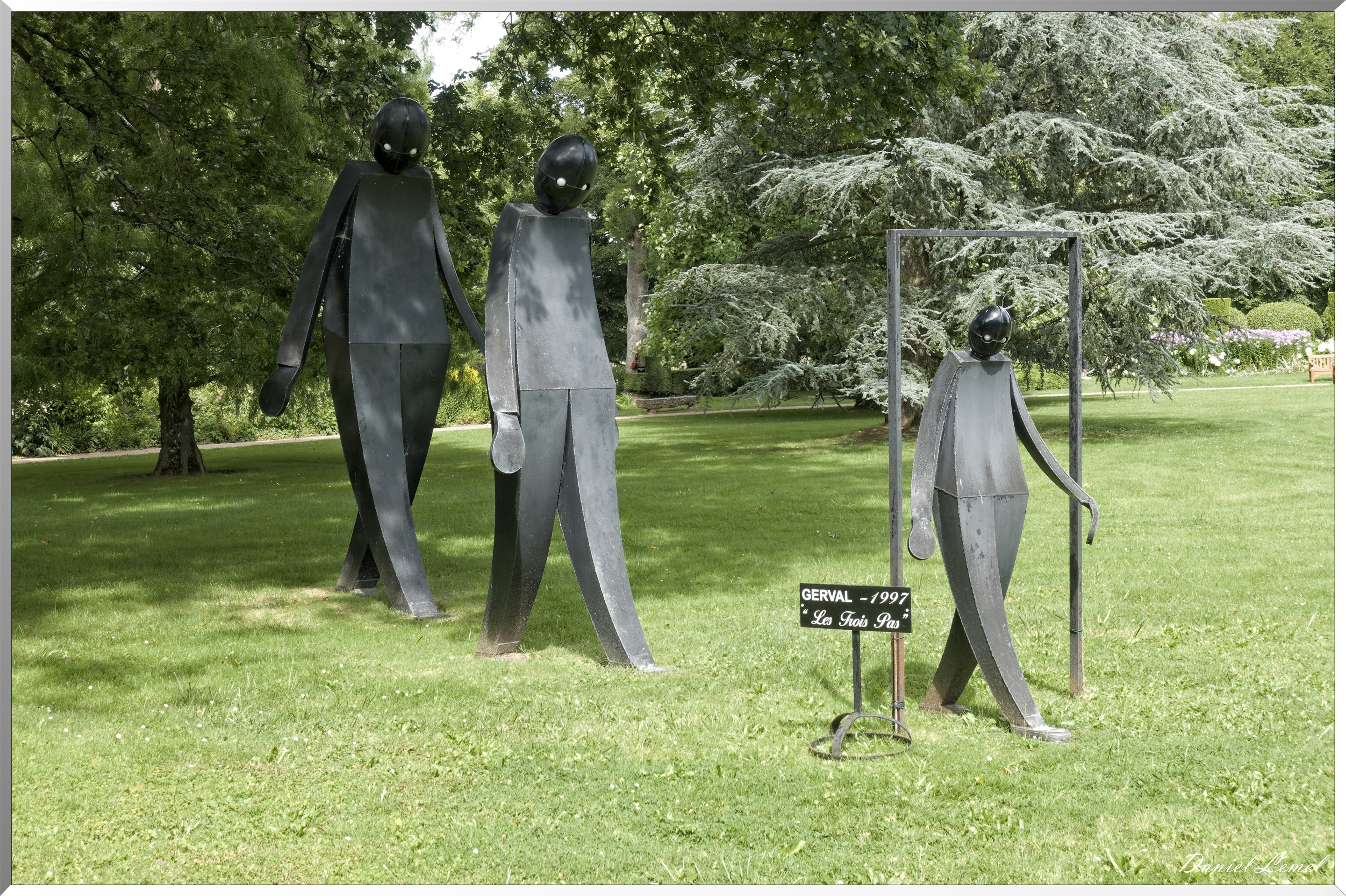 Tôle peinte  "Les Trois pas" - Olivier Gerval -  1998
