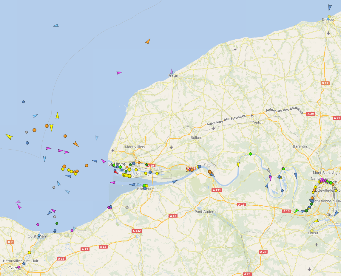 Position en temps réel des navires