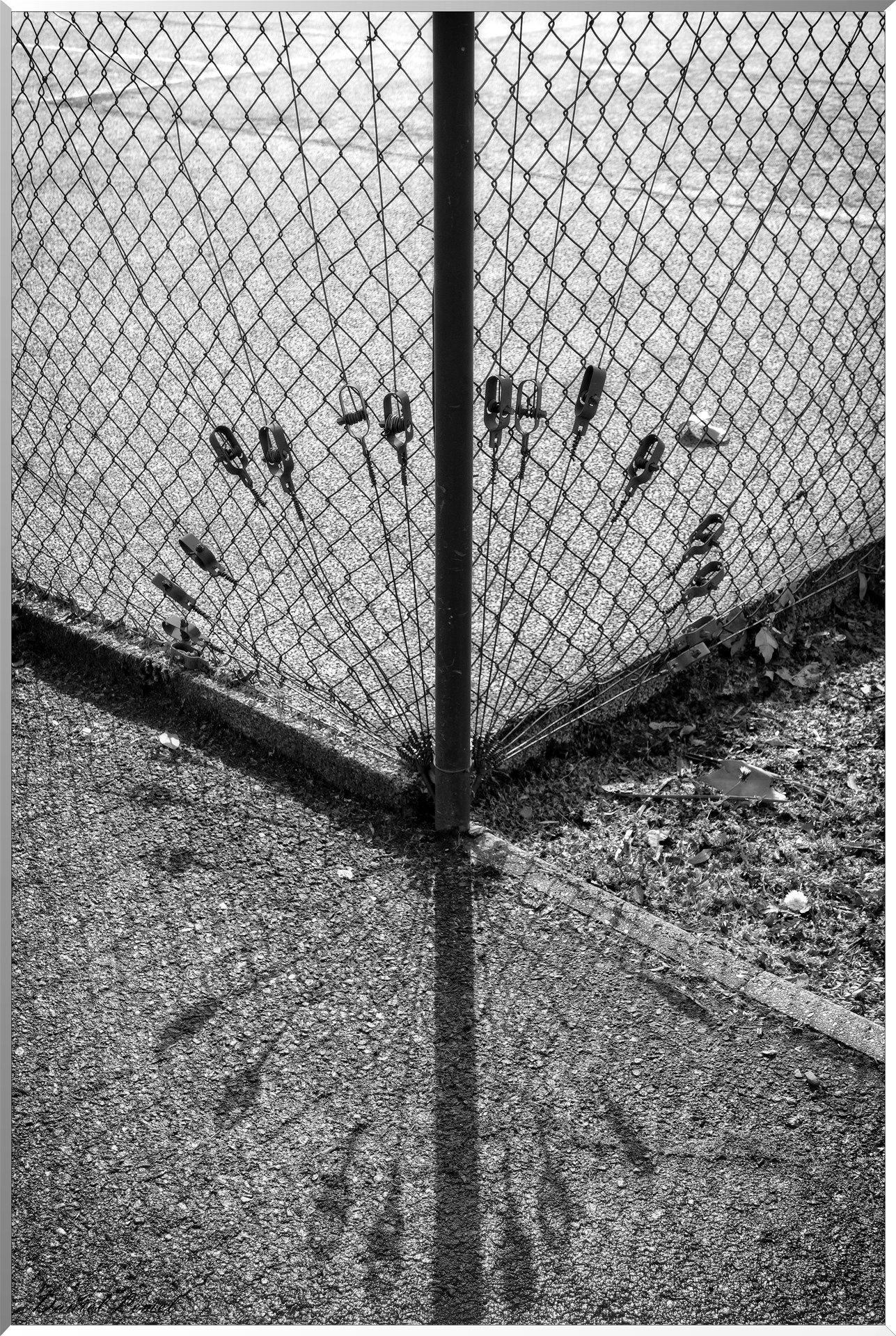Détail clôture terrain de tennis