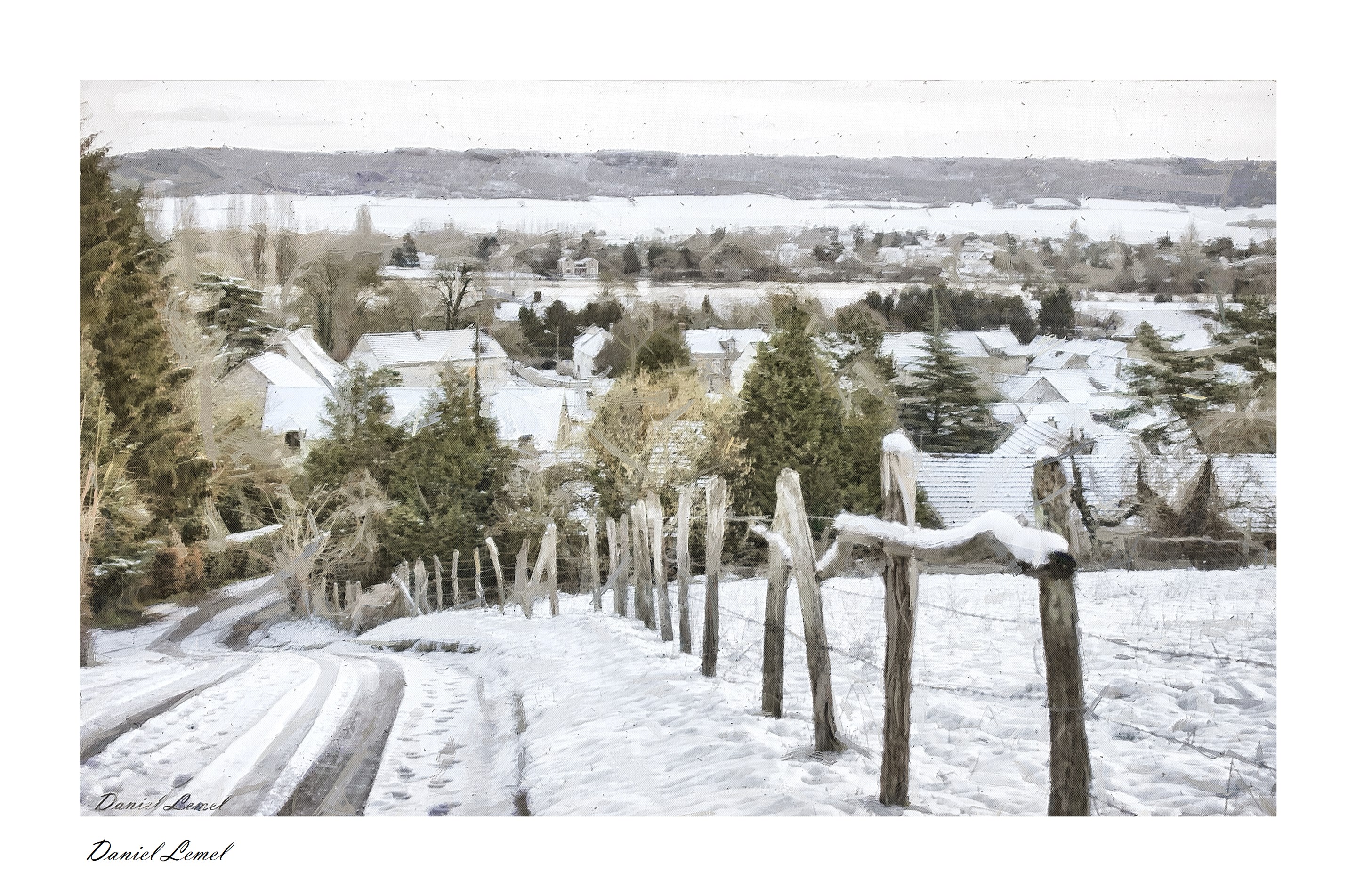 Paysage enneigé au Goulet