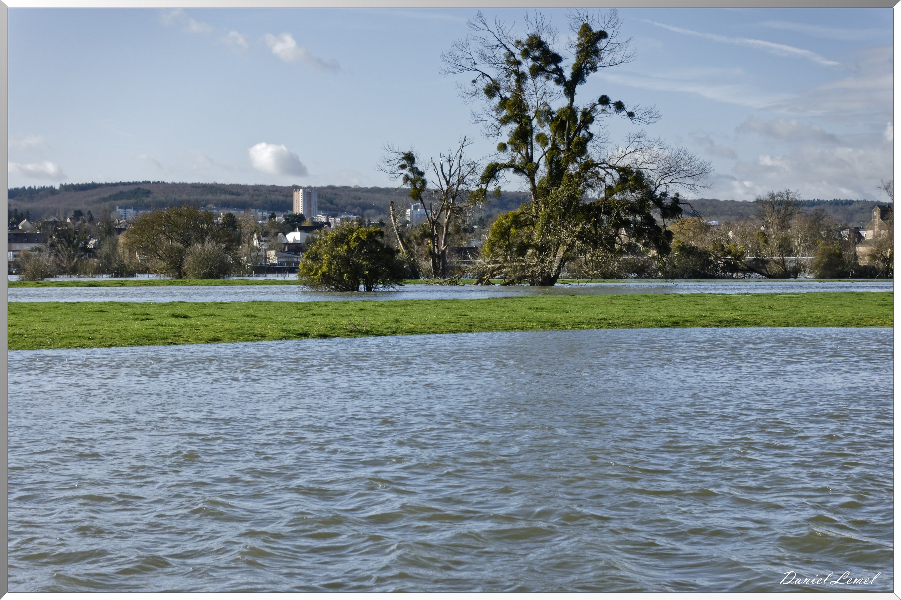 Champs inondés à Vernon