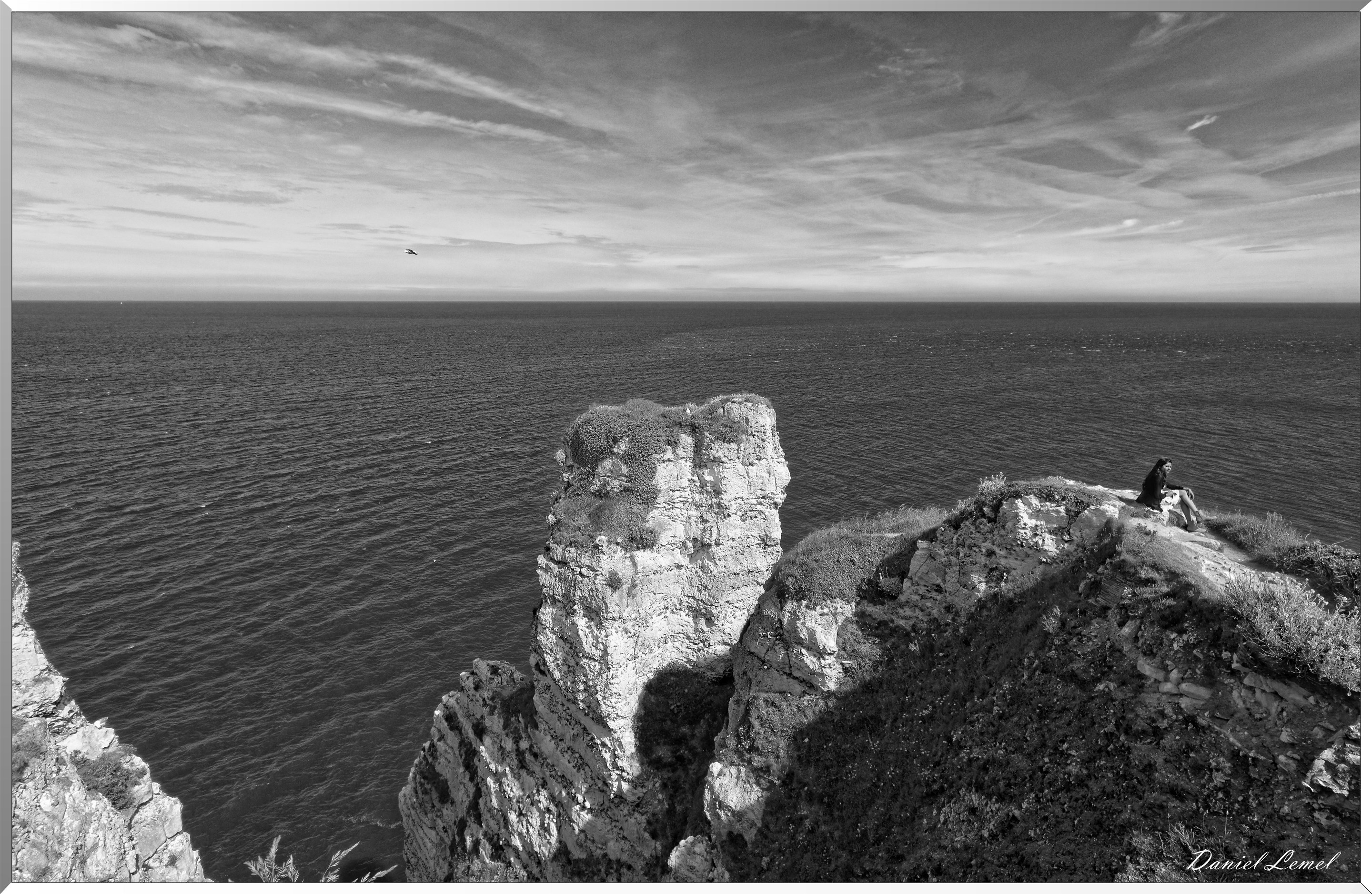 En haut de la falaise