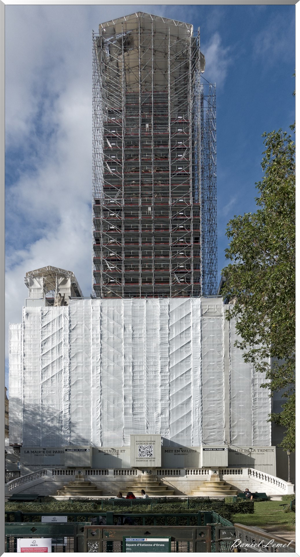 L'église de la Trinité en travaux - Echafaudages
